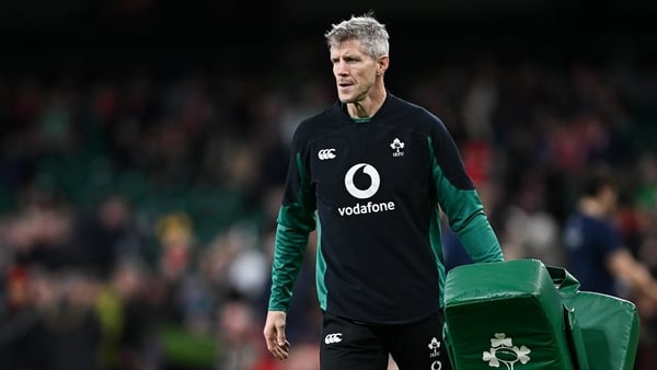 22 February 2025; Ireland interim head coach Simon Easterby before the Guinness Six Nations Rugby Championship match between Wales and Ireland at the Principality Stadium in Cardiff, Wales. Photo by Seb Daly/Sportsfile
