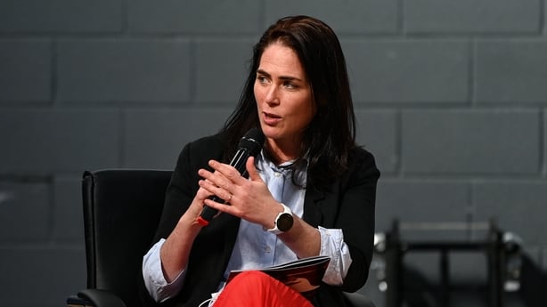 23 March 2022; Nora Stapleton, Sport Ireland Women in Sport Lead, speaks at the IWA Sport launch Women in Sport Strategy at the IWA Sports Centre in Dublin. Photo by Harry Murphy/Sportsfile 