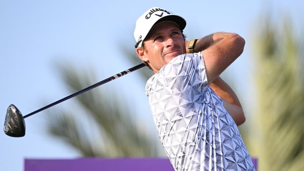 DOHA, QATAR - FEBRUARY 06: Andrea Pavan of Italy tees off on the 16th hole on day two of the Qatar Masters 2026 at Doha Golf Club on February 06, 2026 in Doha, Qatar. (Photo by Stuart Franklin/Getty Images)