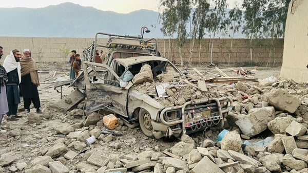 A view of the destruction after Pakistani jets carried out airstrikes in eastern and southeastern Afghanistan.