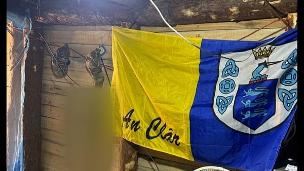 A Clare flag in a bunker in Ukraine