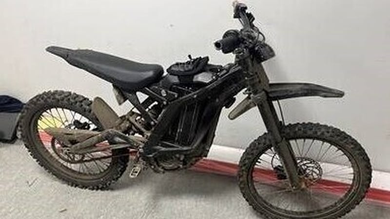 An image of an electric motorcyle seized in Blanchardstown