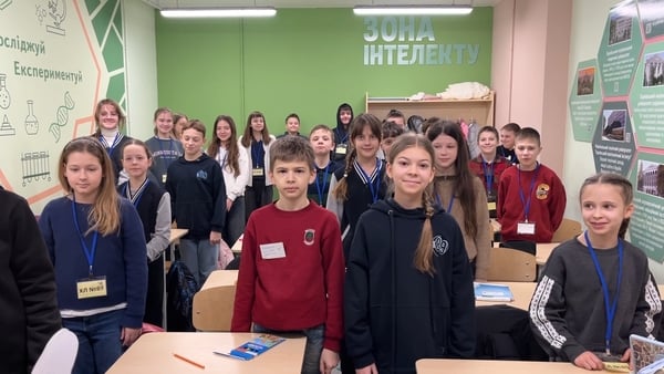 School children in Kharkiv, Ukraine