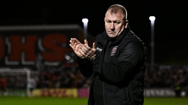 27 February 2026; Bohemians manager Alan Reynolds during the SSE Airtricity Men's Premier Division match between Bohemians and Shamrock Rovers at Dalymount Park in Dublin. Photo by Seb Daly/Sportsfile