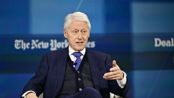 NEW YORK, NEW YORK - DECEMBER 04: Former President Bill Clinton speaks onstage during The New York Times Dealbook Summit 2024 at Jazz at Lincoln Center on December 04, 2024 in New York City. (Photo by Eugene Gologursky/Getty Images for The New York Times)