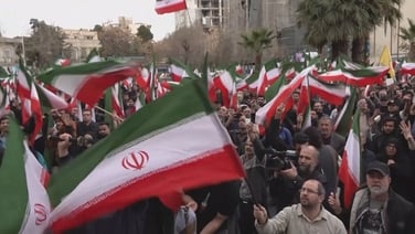 Pro-regime protesters march in Iran over US-Israel strikes