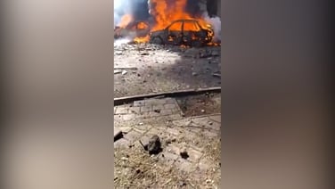 Blaze engulfs vehicles in Tehran after reported strikes