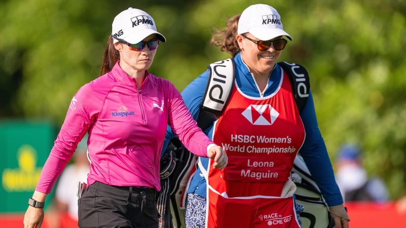 Leona Maguire of Ireland walks from the tee on hole 1 during Day Three of the HSBC Women's World Championship 2026 at Sentosa Golf Club on February 28, 2026 in Singapore, Singapore.