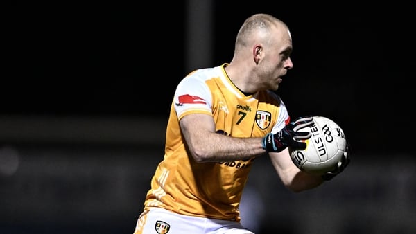 Marc Jordan of Antrim during the Bank of Ireland Dr McKenna Cup match between Derry and Antrim at Derry GAA Centre of Excellence in Owenbeg, Derry