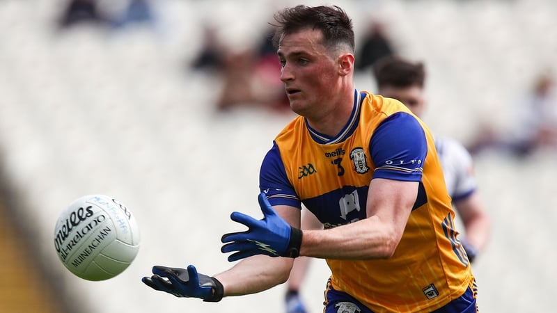 Mark McInerney of Clare during the GAA Football All-Ireland Senior Championship Round 2 match between Monaghan and Clare at St Tiernach’s Park in Clones, Monaghan.