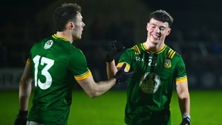 Meath players Jordan Morris, left, and Keith Curtis