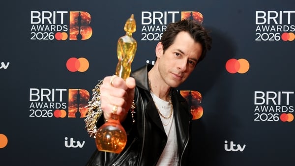 Mark Ronson, winner of the Outstanding Contribution to Music award, poses in the winners room at The BRIT Awards 2026