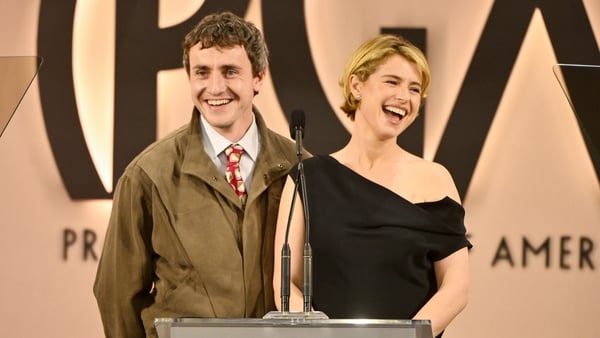 Paul Mescal and Jessie Buckley speak onstage at the 37th Annual Producers Guild Awards