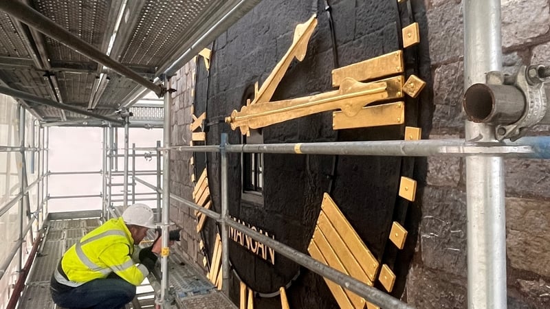 John Lalor from the OPW working on the Shandon Steeple