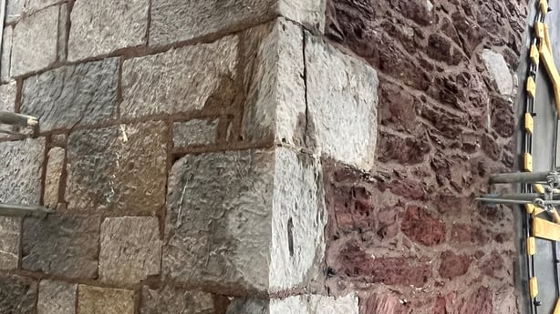 Cleaned stonework on the Shandon Steeple