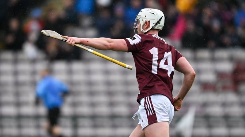 Colm Molloy reacts after scoring Galway's second goal against Waterford