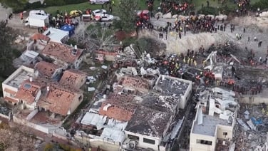 Drone views show widespread damage after Iranian missile strike in Israel