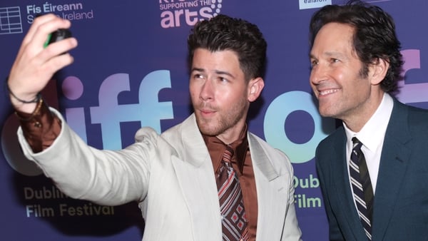 Nick Jonas and Paul Rudd pictured at the World Premiere of the film Power Ballad at the Bord Gais Energy Theatre