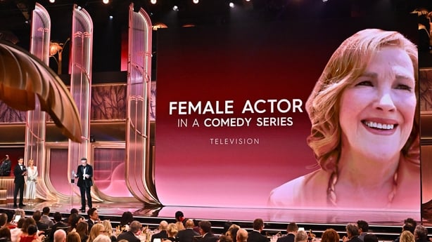 Seth Rogen accepts Catherine O'Hara's posthumous award at the 32nd Annual Actor Awards