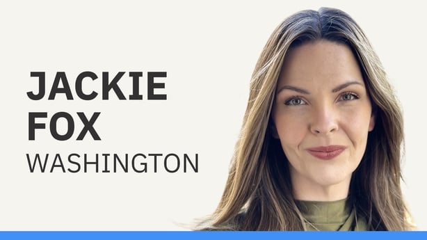 Picture of journalist Jackie Fox with the words Jackie Fox Washington