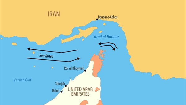 Map of the Strait of Hormuz