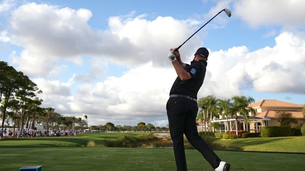 PALM BEACH GARDENS, FLORIDA - MARCH 01: Shane Lowry of Ireland plays his shot from the 16th tee during the final round of the Cognizant Classic 2026 at PGA National Resort And Spa on March 01, 2026 in Palm Beach Gardens, Florida. (Photo by Raj Mehta/Getty Images)