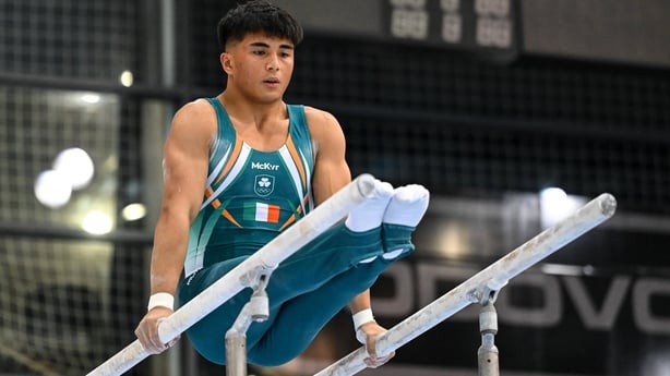 22 July 2025; Chester Enríquez of Team Ireland competes in the Boys All Around, during day two of the 2025 European Youth Summer Olympic Festival. The gymnastics event at this year's EYOF is held at the Gradski Vrt competition hall in Osijek, Croatia, with the remainder of the events taking place in