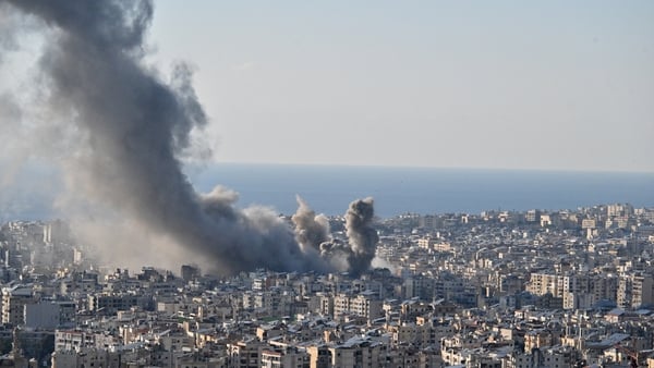 BEIRUT, LEBANON - MARCH 02: Smoke rises over buildings following intense Israeli airstrikes targeting the Burj al-Barajneh area in southern Beirut, Lebanon, on March 02, 2026. (Photo by Houssam Shbaro/Anadolu via Getty Images)