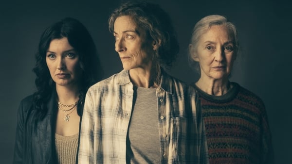 (L-R) Eva-Jane Gaffney as Sheila, Carrie Crowley as Mairéad, and Bríd Brennan as Cáit in Aontas