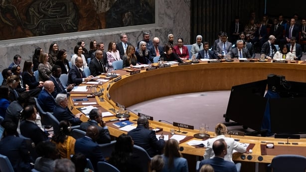 NEW YORK, UNITED STATES - MARCH 02: U.S. First Lady Melania Trump speaks during a meeting focused on âChildren, Technology, and Education in Conflict.â addressing the United Nations Security Council in New York to New York City, U.S., March 2, 2026. (Photo by Mostafa Bassim/Anadolu via Getty Images