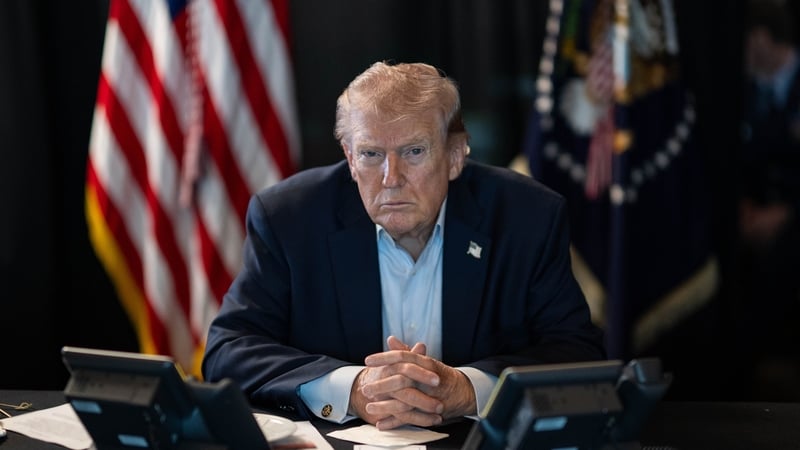 WASHINGTON DC, USA - MARCH 02: (----EDITORIAL USE ONLY â" MANDATORY CREDIT - 'THE WHITE HOUSE'S X ACCOUNT / HANDOUT' - NO MARKETING NO ADVERTISING CAMPAIGNS - DISTRIBUTED AS A SERVICE TO CLIENTS----) U.S. President Donald J. Trump sits at a table monitori