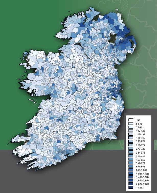Map illustrates population of 0–5-year-olds according to Club catchment areas