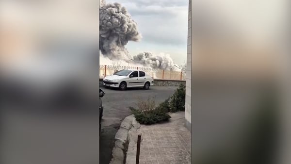 Eyewitness video shows air strike hitting Tehran