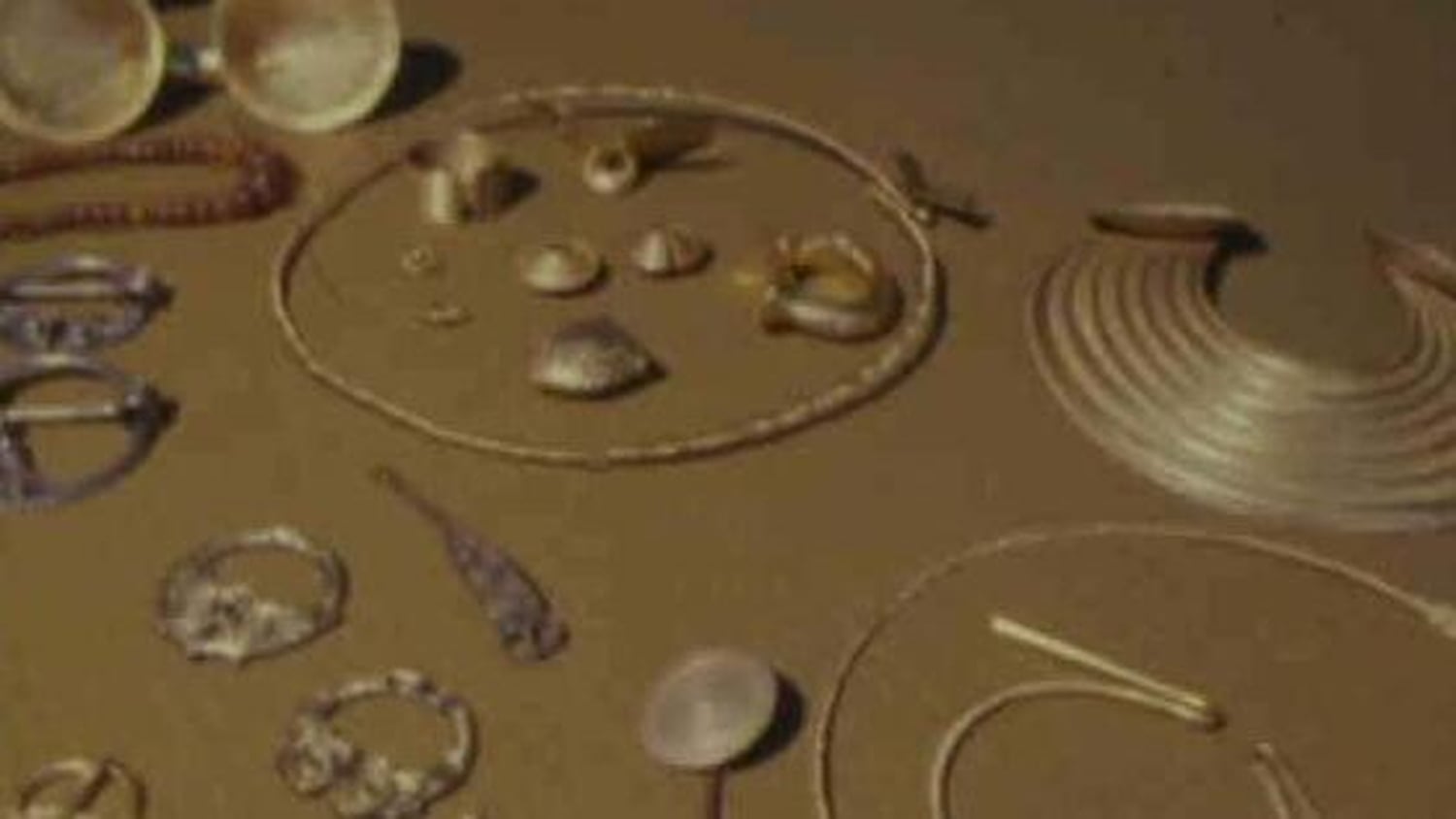 Objects crafted in Ireland from the Bronze Age on display, 1981