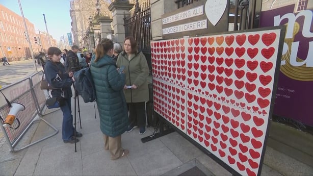 People protesting over Covid treatment at Leinster House