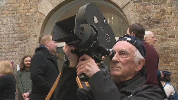 A cameraman is pictured filming at the IFI in Dublin