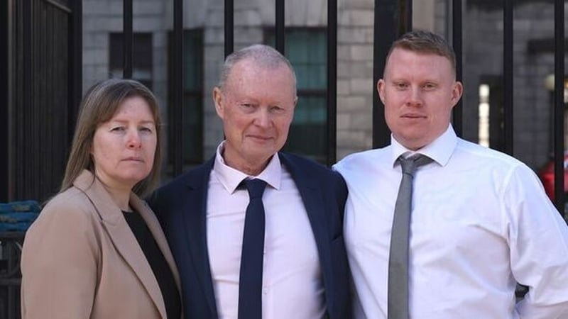 Sharon Stapleton, Anthony Carroll and Tony Carroll from Mayfield Co Cork outside the Four Courts.Photo Collins Courts