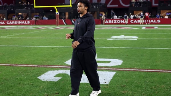 GLENDALE, ARIZONA - DECEMBER 07: Quarterback Kyler Murray #1 of the Arizona Cardinals walks off the field after the Rams defeated the Cardinals 45-17 at State Farm Stadium on December 07, 2025 in Glendale, Arizona. (Photo by Chris Coduto/Getty Images)