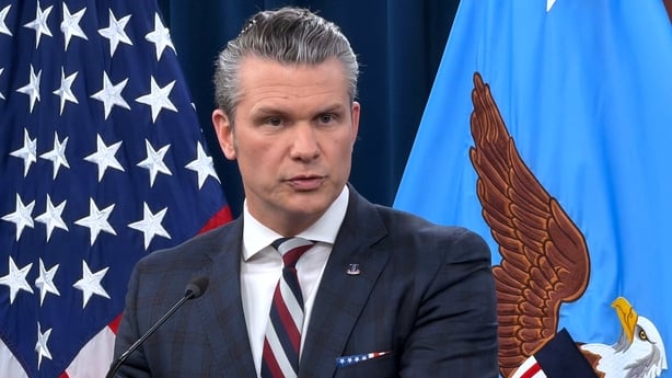 US Defense Secretary Pete Hegseth speaks during a press briefing at the Pentagon
