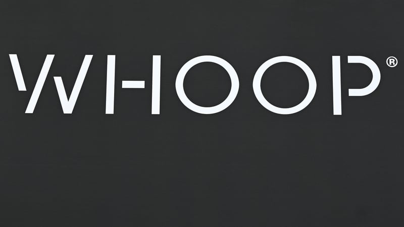 Image of the Whoop logo on a black background