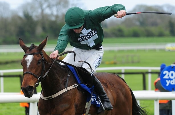 Augusta Kate and jockey David Mullins go on to win the Irish Stallion Farms E.B.F. Mares Novice Hurdle Championship Final during the Easter Festival at Fairyhouse Racecourse, Co. Meath, Ireland. PRESS ASSOCIATION Photo. Picture date: Sunday April 16, 2017. See PA story RACING Fairyhouse. Photo credi
