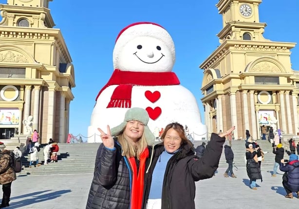 Giant snowman Qunli Music Park Harbin