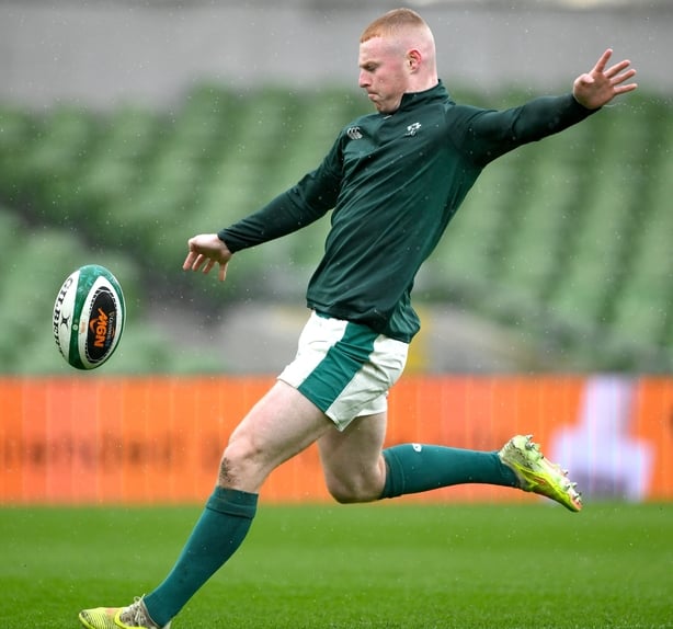 5 March 2026; Nathan Doak during an Ireland Rugby squad captain's run at the Aviva Stadium in Dublin. Photo by Brendan Moran/Sportsfile