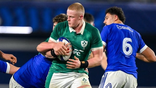 Dylan McNeice of Ireland U-20s against Italy, 2026 Six Nations