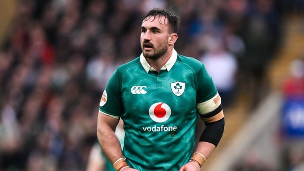 21 February 2026; Rónan Kelleher of Ireland during the Guinness 6 Nations Rugby Championship match between England and Ireland at the Allianz Stadium in Twickenham, England. Photo by Brendan Moran/Sportsfile