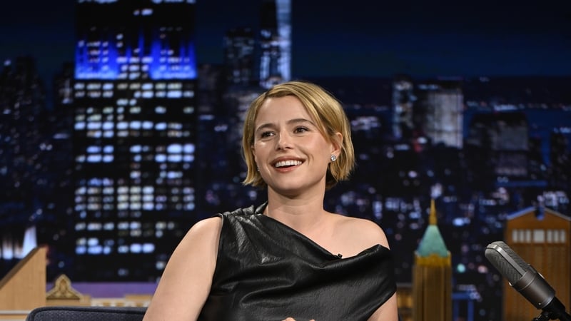 THE TONIGHT SHOW STARRING JIMMY FALLON -- Episode 2261 -- Pictured: Actress Jessie Buckley during an interview on Thursday, March 5, 2026 -- (Photo by: Todd Owyoung/NBC via Getty Images)