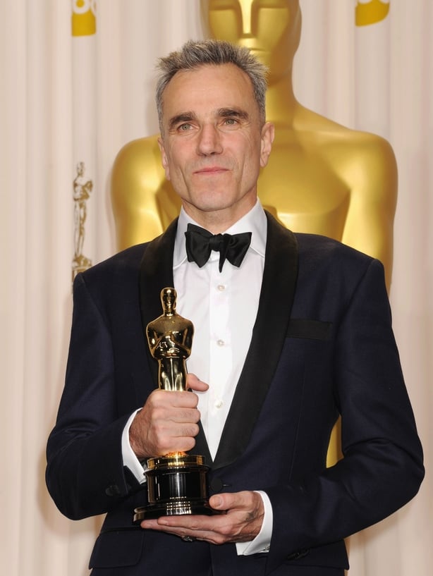 Daniel Day-Lewis poses in the press room the 85th Annual Academy Awards 