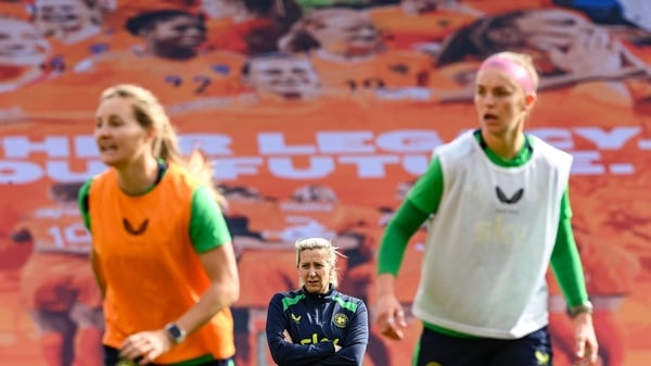Head coach Carla Ward during a Republic of Ireland women's training session at Stadion Galgenwaard in Utrecht, Netherlands