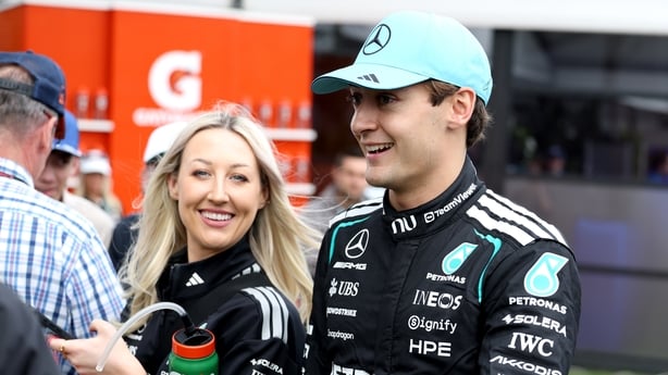 MELBOURNE, AUSTRALIA - MARCH 07: Pole position qualifier George Russell of Great Britain and Mercedes AMG Petronas F1 Team looks on during qualifying ahead of the F1 Grand Prix of Australia at Albert Park Grand Prix Circuit on March 07, 2026 in Melbourne, Australia. (Photo by Dom Gibbons - Formula 1