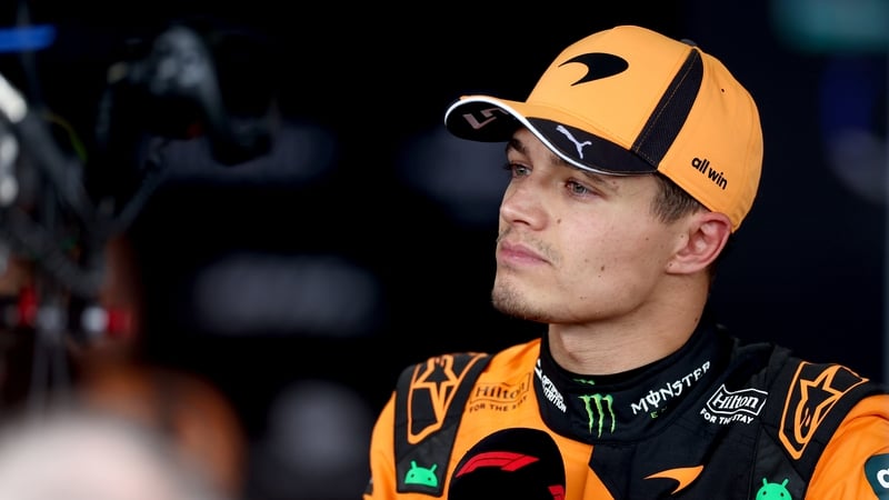 MELBOURNE, AUSTRALIA - MARCH 07: Sixth placed qualifier Lando Norris of Great Britain and McLaren is interviewed during qualifying ahead of the F1 Grand Prix of Australia at Albert Park Grand Prix Circuit on March 07, 2026 in Melbourne, Australia. (Photo
